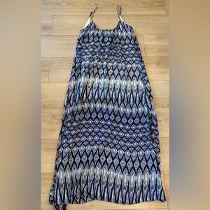 Show Me Your Mumu Blue Sleeveless Sundress Aztec Printed Maxi Size M